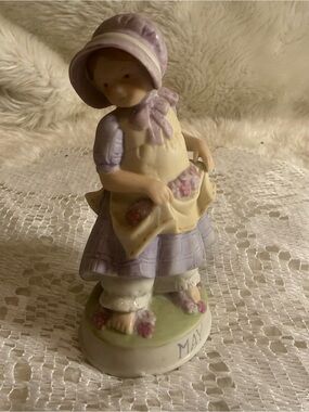 Holly Hobbie Sweet May Months of Joy Collection Hand Painted Porcelain Vintage